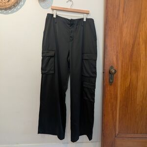 Satin Cargo Dress Pants